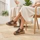 8. Rieker V1765-24 women's brown wedge sandals