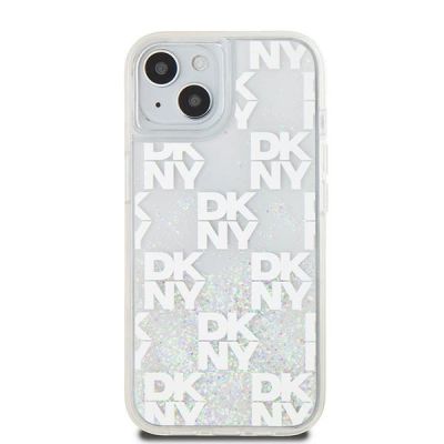 3. DKNY Liquid Glitter Multilogo case for iPhone 15 / 14 / 13 - white
