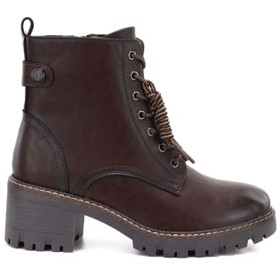 2. Brown Women’s Leather Block-Heel Ankle Boots M.Daszyński OL77-3