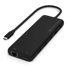 Satechi 13-in-1 USB-C Triple Display Multiport Adapter - USB-C adapter (1x Ethernet 1 Gbps, 3x USB-A 5 Gbps, 1x USB-A 10 Gbps, 2x USB-A 480 Mbps, 2x USB-C 10 Gbps 85W PD, 2x HDMI 2.0 4K@60Hz, DP 1.4 8K@60Hz, 3.5 mm Audio in/out) (black)