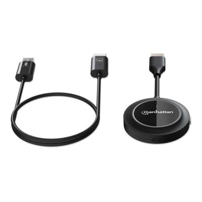 9. Manhattan 154468 AV Extender AV Transmitter and Receiver Black