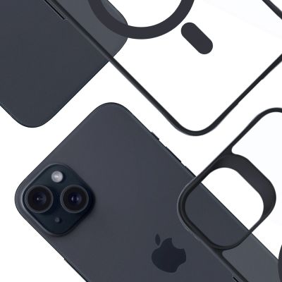 13. 3mk Satin Armor MagCase with MagSafe for iPhone 15 - Clear with Black Frame