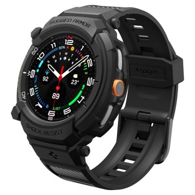 Spigen Rugged Armor Pro Strap for Samsung Galaxy Watch 8 Classic 46mm - Matte Black