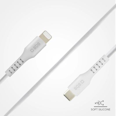 6. SBS TECABLELIGTC1W USB-C - Lightning Cable MFi Certified, 1m - White
