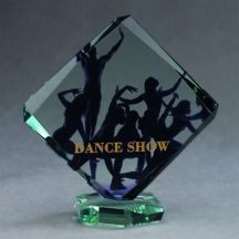 Glass trophy with LuxorJet color print and case