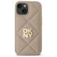 3. DKNY Quilted Stack Logo iPhone 15 Case - Beige