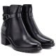 9. Women's insulated ankle boots with a block heel, black, Potocki SZ12873