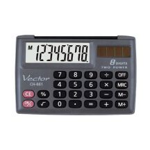 Vector KAV CH-861 Pocket Calculator, 8-digit, 87x58mm, black