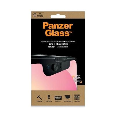 2. PanzerGlass E2E Microfracture Tempered Glass for iPhone 13 Mini CamSlider Case Friendly AntiBacterial - Black