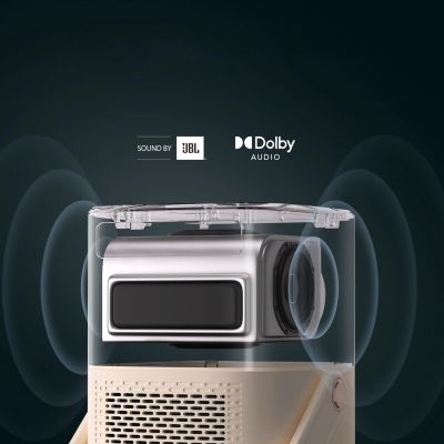 4. Yaber T2 Plus GTV 1080p 450 ANSI Google TV JBL Dolby Audio Multimedia Projector with Battery - Beige