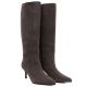 9. Women's leather boots with a high heel, insulated, brown, Big Star UU274497