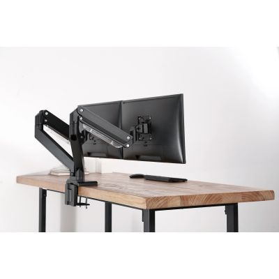 3. Double desk arm with 2xLCD clamp with gas spring, max. 2x35" and 15kg