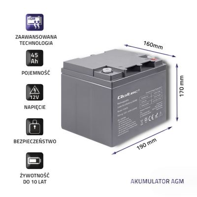 3. Qoltec 53035 maintenance-free battery