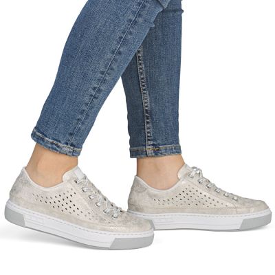 4. Women's comfortable, soft, beige openwork shoes Rieker L8849-60