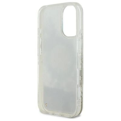 7. Guess Liquid Glitter Flower MagSafe case for iPhone 16 - beige