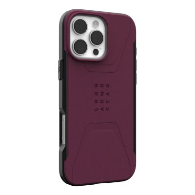 3. UAG Civilian Magsafe - MagSafe compatible protective case for iPhone 16 Pro Max (bordeaux)