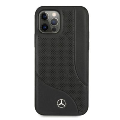 3. Mercedes Leather Perforated Area Case for iPhone 12 Pro Max - Black