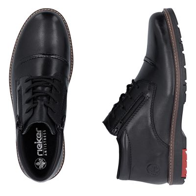 6. Men's comfortable leather ankle boots, insulated, black, Rieker 10504-00