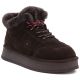 Women's leather suede platform ankle boots brown Big Star UU274312