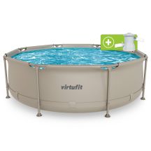 VIRTUFIT ROUND POOL 244 CM WITH FILTER PUMP BEIGE