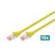 Patch cord RJ45-RJ45, cat.6, S/FTP, AWG 27/7, LSOH, 2m, yellow, 10pcs