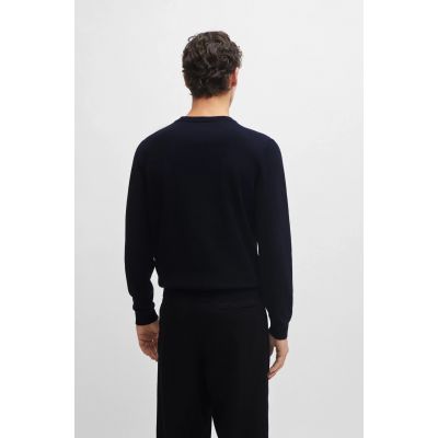 5. BOSS Pacello-L BLU V-Neck Sweater (50506042-404)