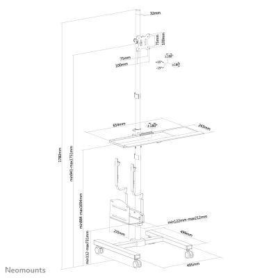 20. Mobile monitor holder 10-32" FPMA-MOBILE1700 NEWSTAR
