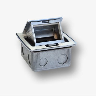Mini 3M countertop box - countertop box for mounting standard 22.5x45 mm (45x45 mm) sockets, hinged, white
