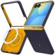 2. Spigen Nano Pop MagSafe Case for Samsung Galaxy Z Flip 8 - Navy Blue and Yellow