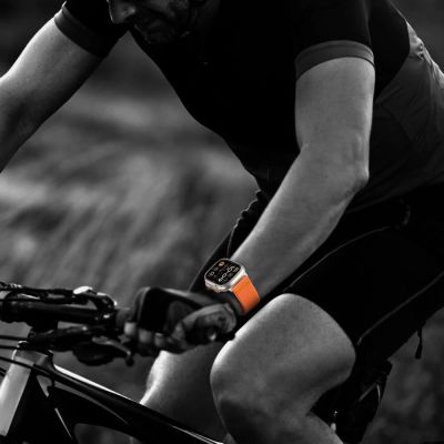 8. Tech-Protect Nylon Strap for Apple Watch 44 / 45 / 46 / 49 mm - Orange