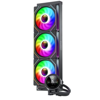 8. GameMax ICEBURG 360 DIGITAL BK computer cooling system Processor All-in-one Liquid Cooler 12 cm Black 1 pc.