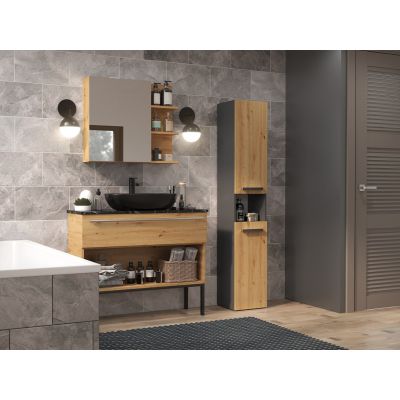 2. NEL III bathroom cabinet 31x30xH174 anthracite/artisan