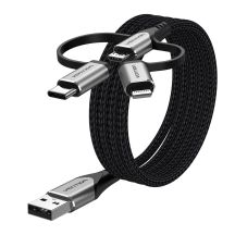Vention USB-A 3in1 Micro-B USB-C Lightning Cable 1m Gray