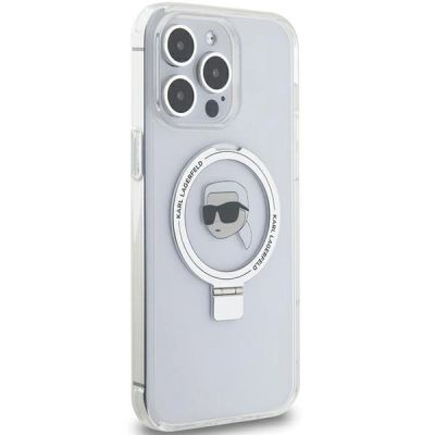 4. Karl Lagerfeld KLHMP15LHMRSKHH iPhone 15 Pro 6.1" white/white hardcase Ring Stand Karl Head MagSafe