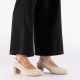 19. Beige leather open-toe pumps Rieker 44651-60