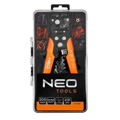 2. NEO TOOLS Automatic Wire Stripper 205 mm, Front-Entry + 230 Connectors