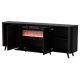 VOLARE Sideboard 200 x 39 x 75 cm, black + fireplace