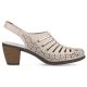 21. Rieker W RKR49B leather high-heeled sandals, beige