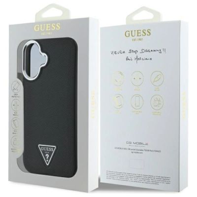 8. Guess Grained Triangle MagSafe case for iPhone 16 - black
