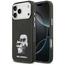 Karl Lagerfeld IML Aquarelle Karl & Choupette & Logo MagSafe Case for iPhone 17 Pro Max - Black