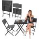 30. BALCONY FURNITURE SET TABLE 58X58X70CM AND 2 BLACK CHAIRS