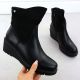 2. Women's black suede wedge ankle boots M.Daszyński 2510