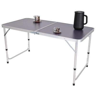 9. FOLDABLE CAMPING TABLE 120X60X70/62/55CM GRAY