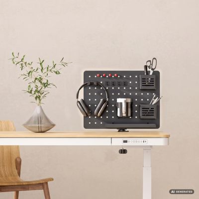 9. Activejet APB-002B Desk Organizer. Rotating perforated board. Matte black.