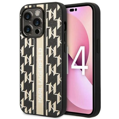 Karl Lagerfeld KLHCP14XPGKLSKW iPhone 14 Pro Max 6,7 "hardcase brown / brown Monogram Stripe