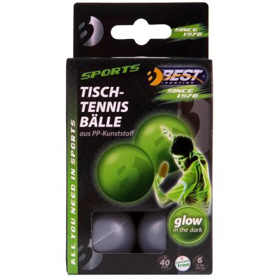 6-pack of luminous table tennis balls, BEST SPORTING