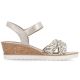 2. Women's gold leather wedge sandals Remonte by Rieker R6266-90
