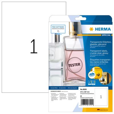 2. HERMA 8020 Printable Labels Transparent Self-adhesive Printable Labels