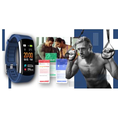 6. Smartwatch GIEWONT Black Navy Blue 2 Straps GW200-6