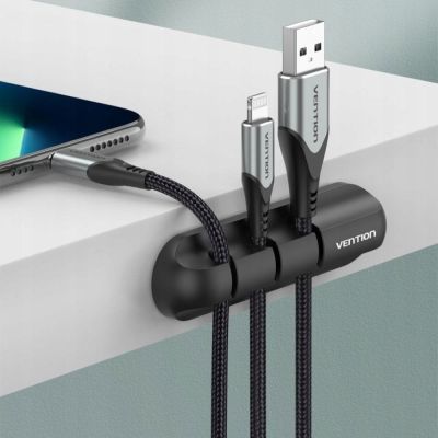 3. Vention 5-Port Cable Organizer 2 Pack Black